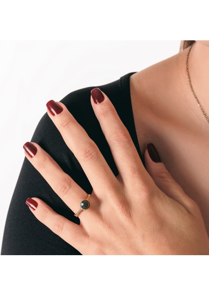 Harmoni Tektaş Siyah Kadın 3'lü Takı Seti Küpe Kolye Yüzük Takım Bakır El Yapımı Kristal Taşlı Kararma Yapmaz Kutulu fırsatları