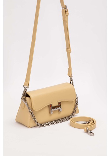 Sarı Logo Tokalı Omuz Çantası fiyatları