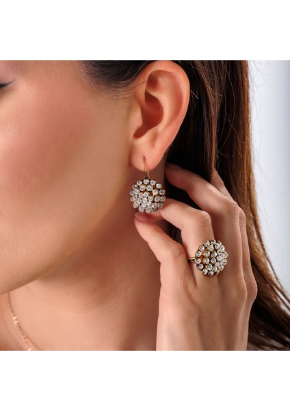 Mega Işıltı Kadın 3'lü Takı Seti Küpe Kolye Yüzük Takım Bakır El Yapımı Kristal Taşlı Kararma Yapmaz Kutulu fiyatları