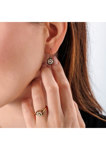 Minimal Gül Kadın 3'lü Takı Seti Küpe Kolye Yüzük Takım Bakır El Yapımı Kristal Taşlı Kararma Yapmaz Kutulu fiyatları