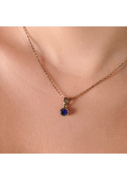 Harmoni Tektaş Lacivert Kadın 3'lü Takı Seti Küpe Kolye Yüzük Takım Bakır El Yapımı Kristal Taşlı Kararma Yapmaz Kutulu modelleri