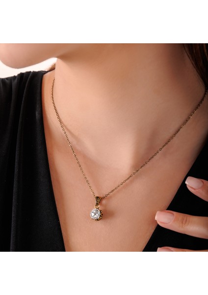 Klasik Güverseli Tektaş Kadın 3'lü Takı Seti Küpe Kolye Yüzük Takım Bakır El Yapımı Kristal Taşlı Kararma Yapmaz Kutulu modelleri