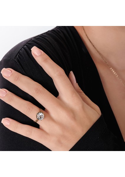 Klasik Güverseli Tektaş Kadın 3'lü Takı Seti Küpe Kolye Yüzük Takım Bakır El Yapımı Kristal Taşlı Kararma Yapmaz Kutulu fırsatları