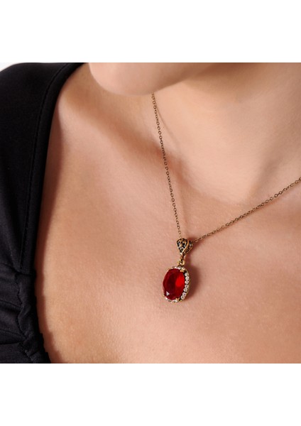 Kösem Sultan Kırmızı Kadın 3'lü Takı Seti Küpe Kolye Yüzük Takım Bakır El Yapımı Zirkon Taşlı Kararma Yapmaz Kutulu modelleri