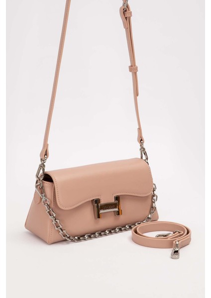 Pembe Logo Tokalı Omuz Çantası fiyatları