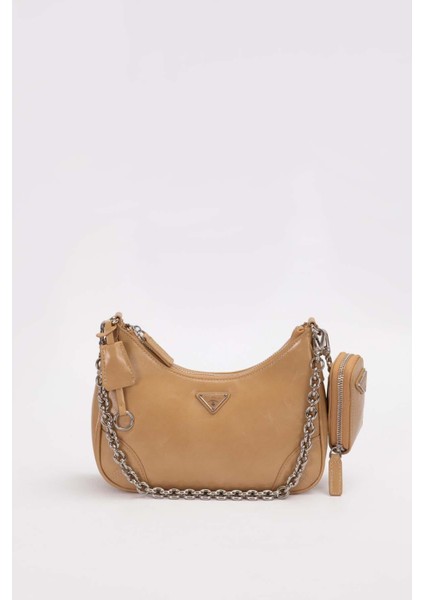 Sarı Mini Cüzdan Detaylı Omuz Çantası