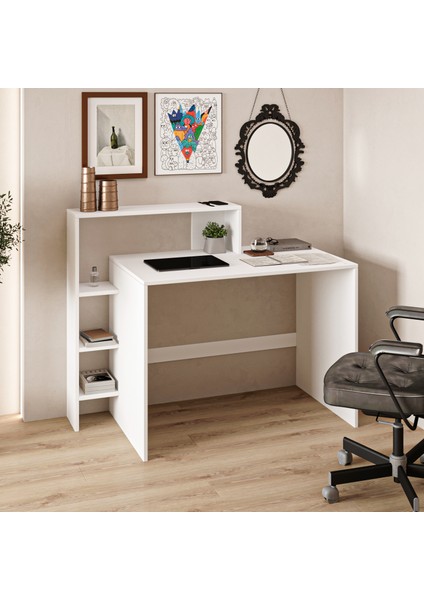 Amber Çalışma Masası – Raflı, Modern Bilgisayar Masası modelleri