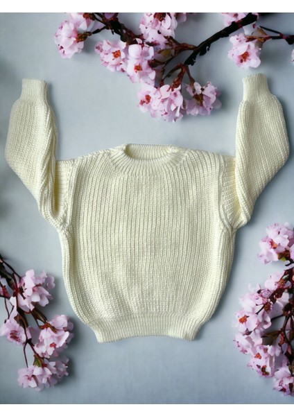 Esnek Triko Kazak Bisiklet Yaka Oversize Unisex Bebek Çocuk