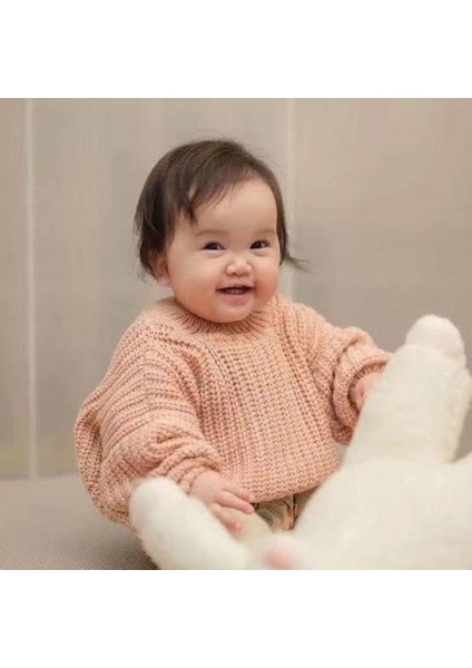 Unisex Çocuk Bisiklet Yaka Oversize Triko Kazak 6 Ay-5 Yaş fiyatları