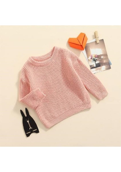 Unisex Çocuk Bisiklet Yaka Oversize Triko Kazak 6 Ay-5 Yaş modelleri