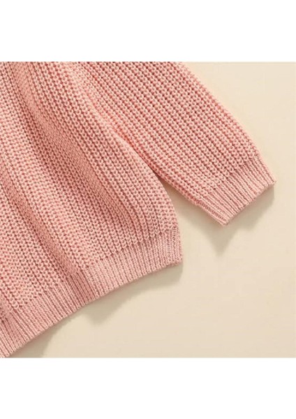 Unisex Çocuk Bisiklet Yaka Oversize Triko Kazak 6 Ay-5 Yaş