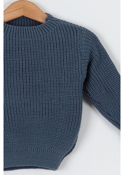 Unisex Bebek Çocuk Bisiklet Yaka Oversize Triko Kazak 6 Ay-5 Yaş fiyatları