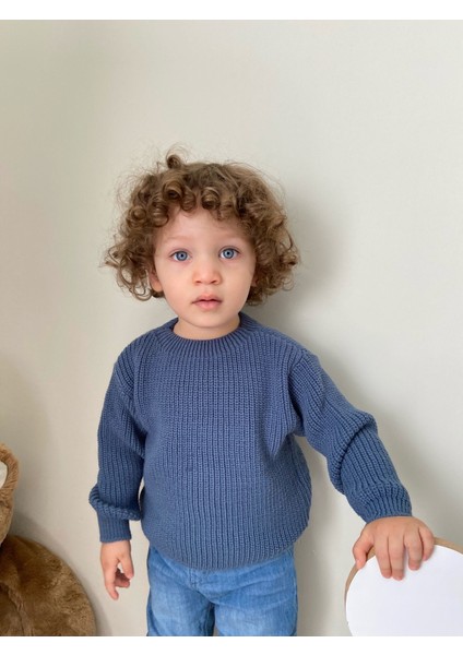 Esnek Triko Kazak Bisiklet Yaka Oversize Unisex Bebek Çocuk 1-5 Yaş fiyatları