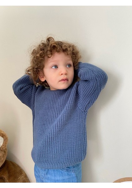 Esnek Triko Kazak Bisiklet Yaka Oversize Unisex Bebek Çocuk 1-5 Yaş modelleri