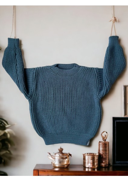 Esnek Triko Kazak Bisiklet Yaka Oversize Unisex Bebek Çocuk 1-5 Yaş indirimleri