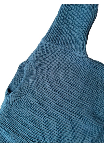 Esnek Triko Kazak Bisiklet Yaka Oversize Unisex Bebek Çocuk 1-5 Yaş