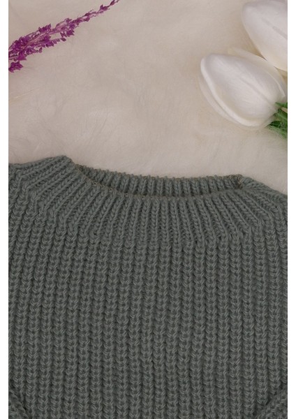 Cocuk-Bebek Triko Bayram ve Mevsimlik Kazak Kazak Mint Yeşili modelleri