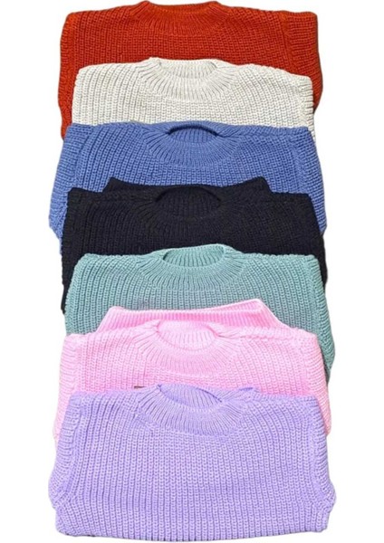 Extra Esnek Bisiklet Yaka Unisex Bebek & Çocuk Kazak (0-5 Yaş)