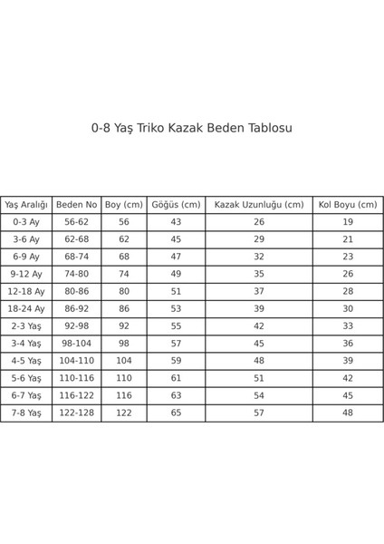 Extra Esnek Bisiklet Yaka Unisex Bebek & Çocuk Kazak (0-5 Yaş)