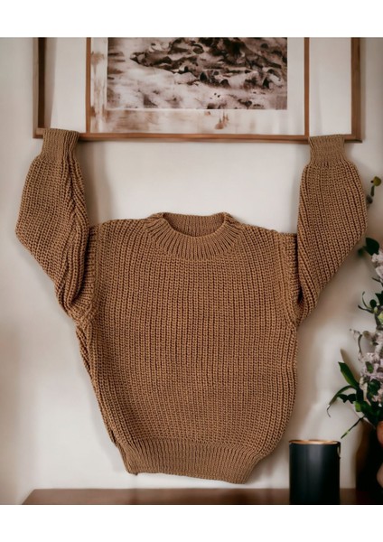 Esnek Triko Kazak Bisiklet Yaka Oversize Unisex Bebek Çocuk 1-5 Yaş