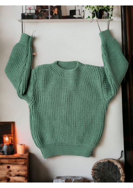 Esnek Triko Kazak Bisiklet Yaka Oversize Unisex Bebek Çocuk 1-5 Yaş