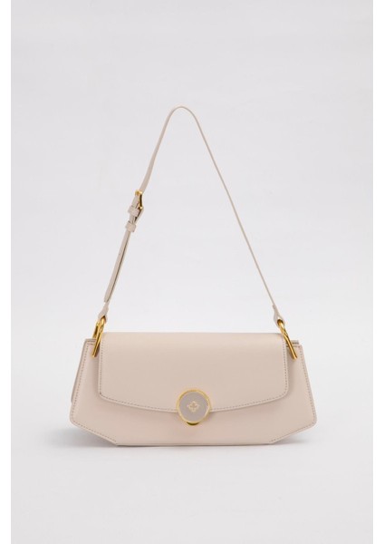 Vizon Oval Gold Aksesuarlı Omuz Çantası