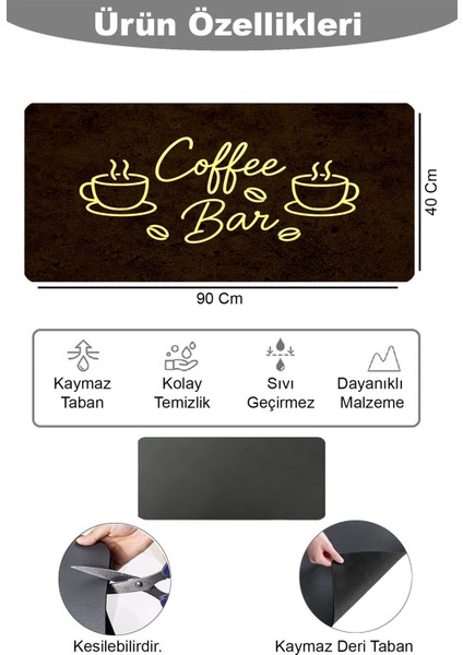 Barista Kahve Barı Tezgah Matı Sıvı Geçirmez Xxl Büyük Boy Espresso Makinesi Pad 40X90CM 27250826 fiyatları