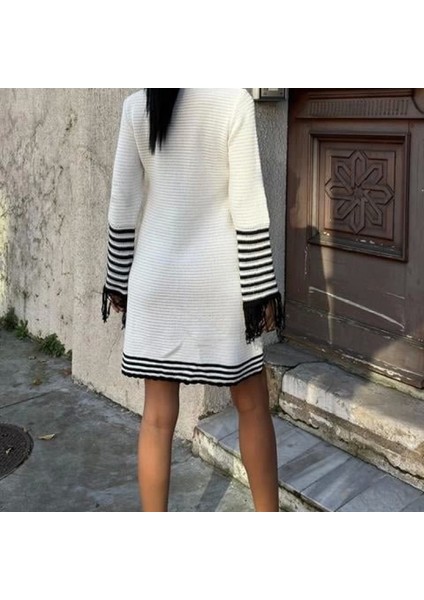 Triko Kolları Püsküllü Düğmeli Elbise 2849 fırsatları