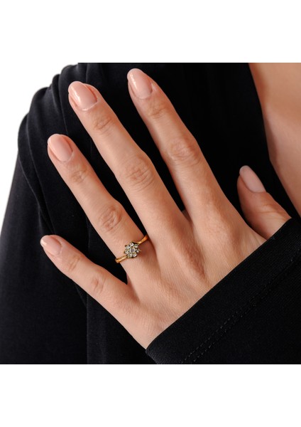 Minimal Çiçek Kadın 3'lü Takı Seti Küpe Kolye Yüzük Takım Bakır El Yapımı Kristal Taşlı Kararma Yapmaz Kutulu fırsatları