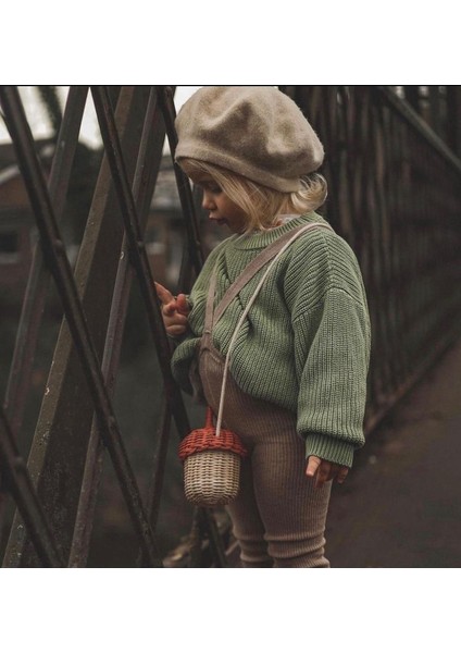 Selanik Örgü Triko Kazak Çocuk Triko Kazak Bebek Kazak 3-4 Yaş Mint Yeşili