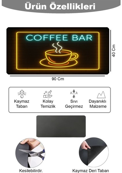 Barista Kahve Barı Tezgah Matı Sıvı Geçirmez Xxl Büyük Boy Espresso Makinesi Pad 40X90CM 27250827 fiyatları