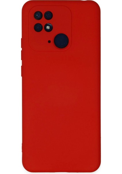Newface Xiaomi Redmi 10C Kılıf Nano Içi Kadife Silikon - Kırmızı