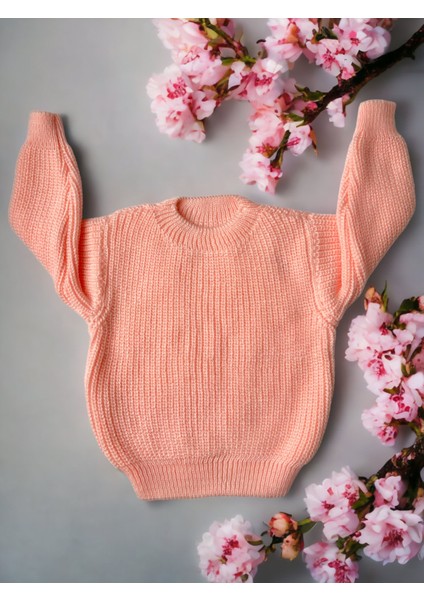 Esnek Triko Kazak Bisiklet Yaka Oversize Unisex Bebek Çocuk 1-5 Yaş