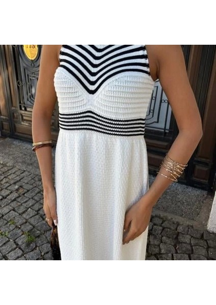 Roba Çizgili Uzun Triko Elbise 2858 modelleri
