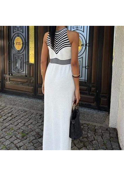 Roba Çizgili Uzun Triko Elbise 2858 fırsatları