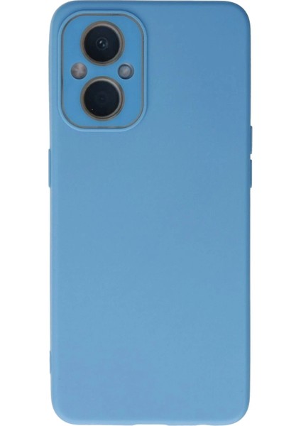 Newface Oppo Reno 7 Lite Kılıf Lansman Glass Kapak - Mavi