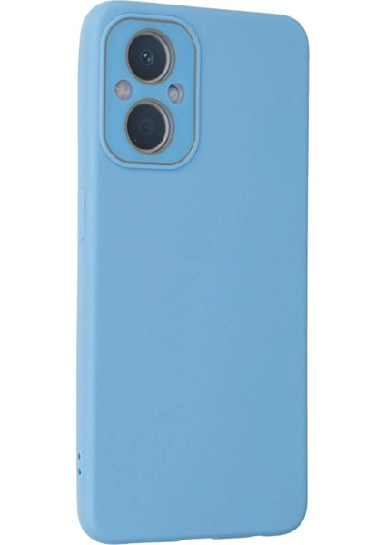 Newface Oppo Reno 7 Lite Kılıf Lansman Glass Kapak - Mavi modelleri