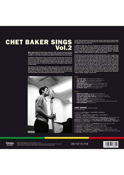 Chet Baker Chet Baker Sıngs Vol. 2 fiyatları
