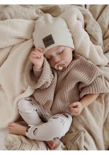Unisex Bebek Çocuk Bisiklet Yaka Oversize Triko Kazak