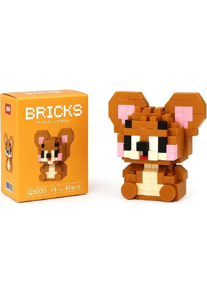 Jerry Yapı Blokları – Tom ve Jerry Karakter Mini Blok Oyuncak Seti | Koleksiyonluk ve Hediye