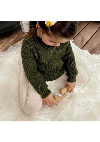 Erkek Bebek-Çocuk /kız Bebek-Çocuk Bisiklet Yaka Oversize Triko Kazak fiyatları