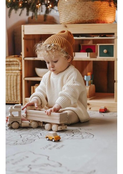 Triko Kazak Çocuk Kazak Bebek Kazak Şık Kışlık Mevsimlik 2-3 Yaş Ekru