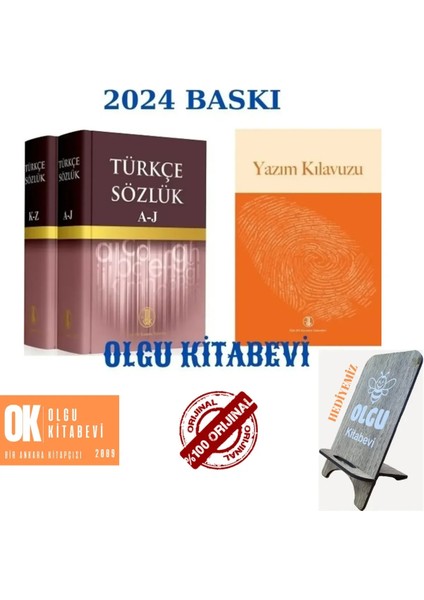 Türkçe Sözlük 2 Cilt (3735 Sayfa) - Yazım Kılavuzu ( 600 Sayfa) -2024 Baskı Telefon Tutucu Hediye