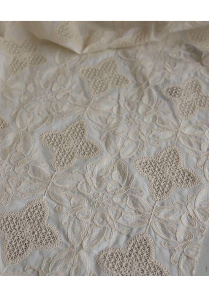 %100 Pamuklu Dantel Fisto Krem Renktedir