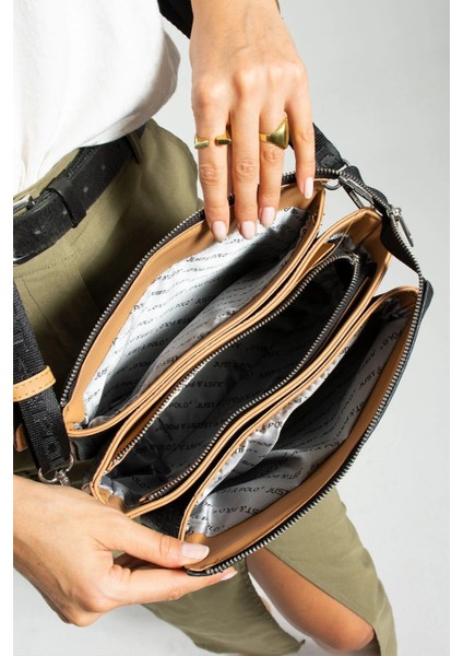 Kadın 3 Bölmeli Ayarlanabilir Uzun Askılı Postacı ve Omuz Çantası