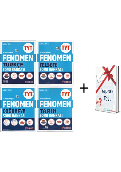 Fenomen Tyt Türkçe +Coğrafya+ Tarih + Felsefe Soru Bankası + Hediye (4 Kitap)