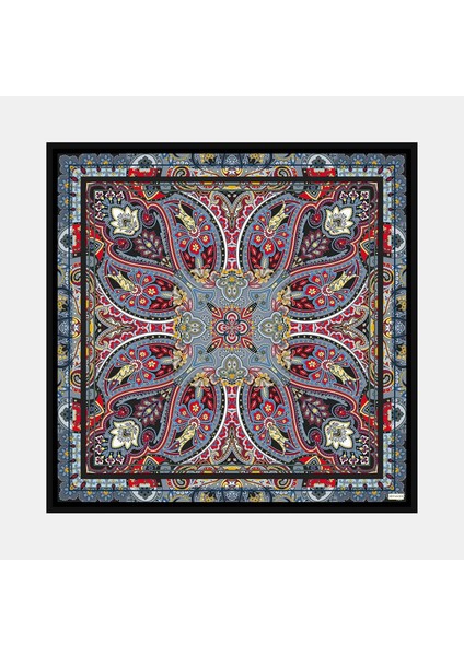 Şal Desenli Ipek Eşarp 41489-ANTRASIT