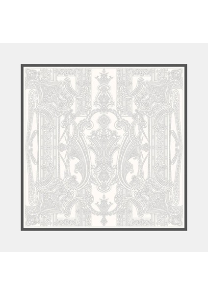 Şal Desenli Tivil Ipek Eşarp 41349-ANTRASIT