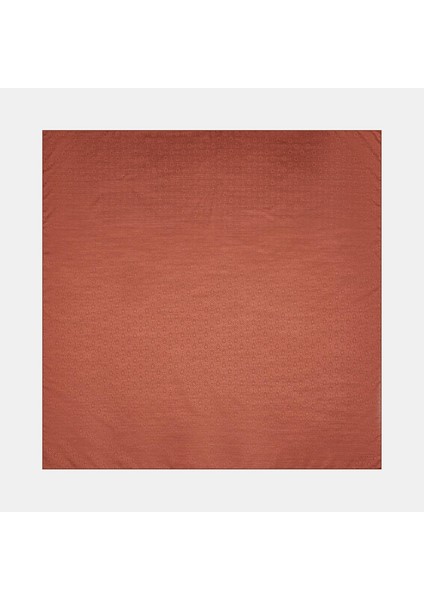 Pamuk Ipek Monogram Eşarp 41301-KIZIL Kahve