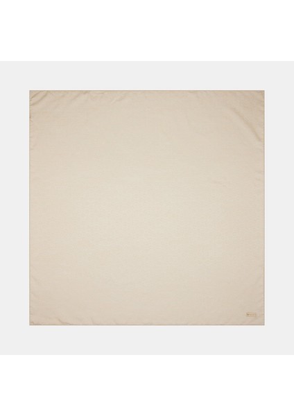 Pamuk Ipek Monogram Eşarp 41301-EKRU